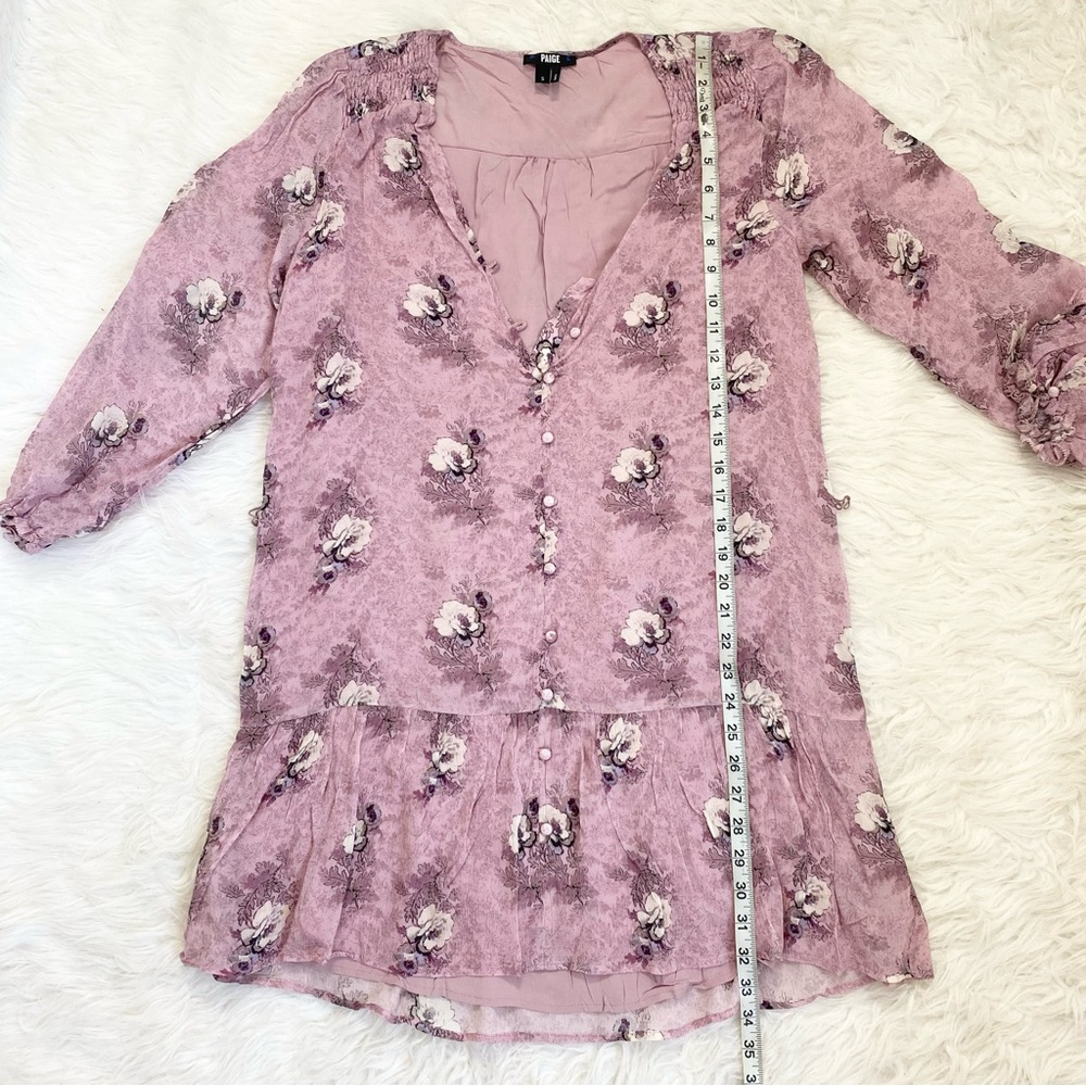 PAIGE Purple Floral Print Dress - Picture 3 of 6